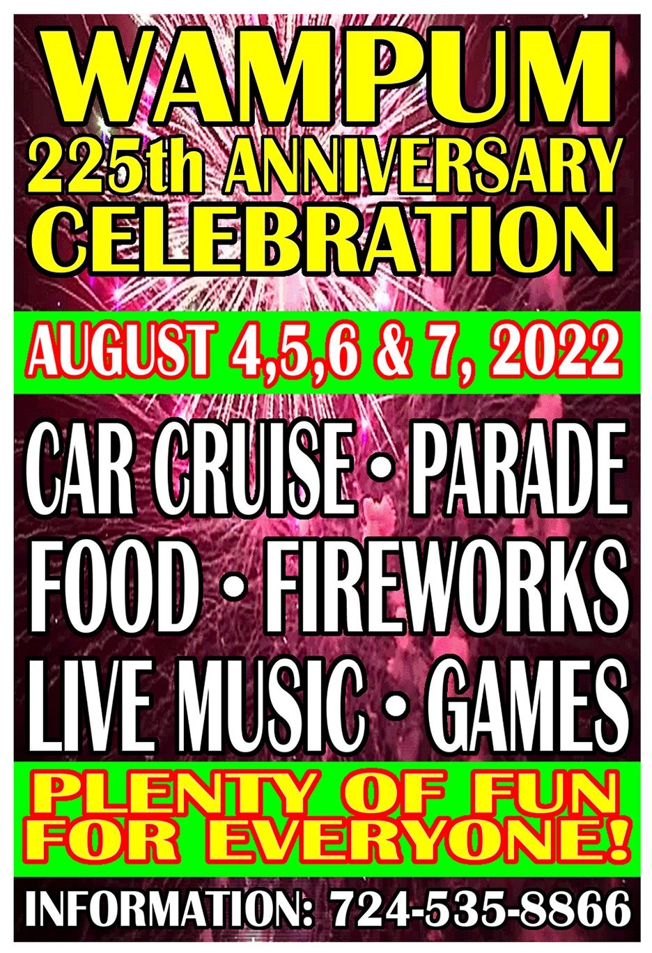 Wampum 225th Anniversary Celebration Wampum Borough